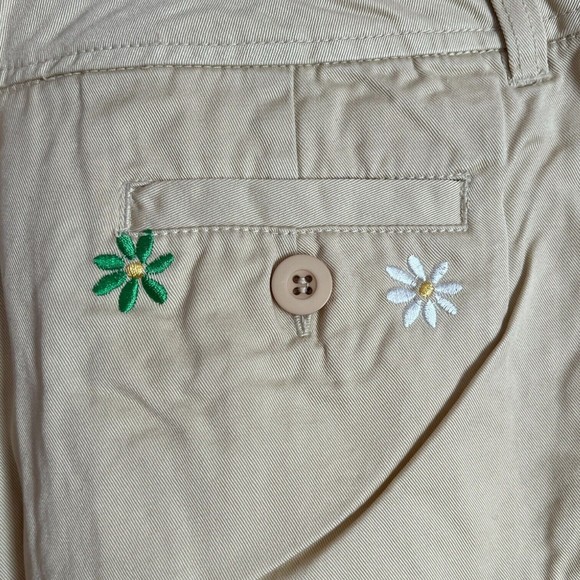 Chadwicks 10 Vintage Y2K Embroidered Flower Khaki Pants GrandmaCore New Floral - Picture 10 of 10